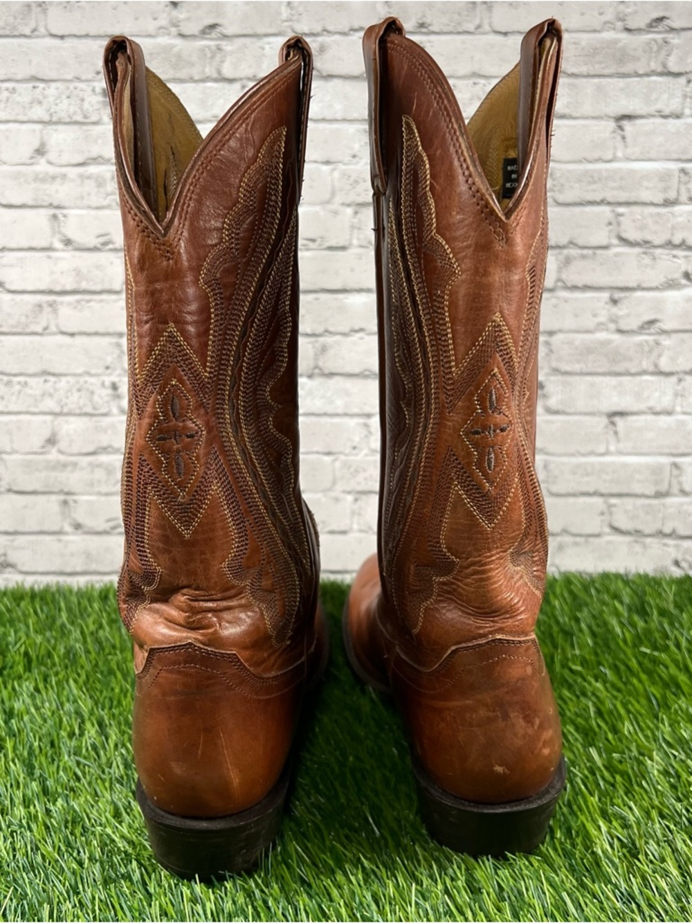 VTG MENS JUSTIN COWBOY BROWN BOOTS SIZE 9 D - Picture 5 of 10
